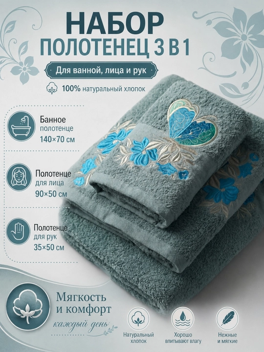 Patli sochiqlar to‘plami, yuz va oyoqlar uchun, momiq, yumshoq, hammom sochiqlari
