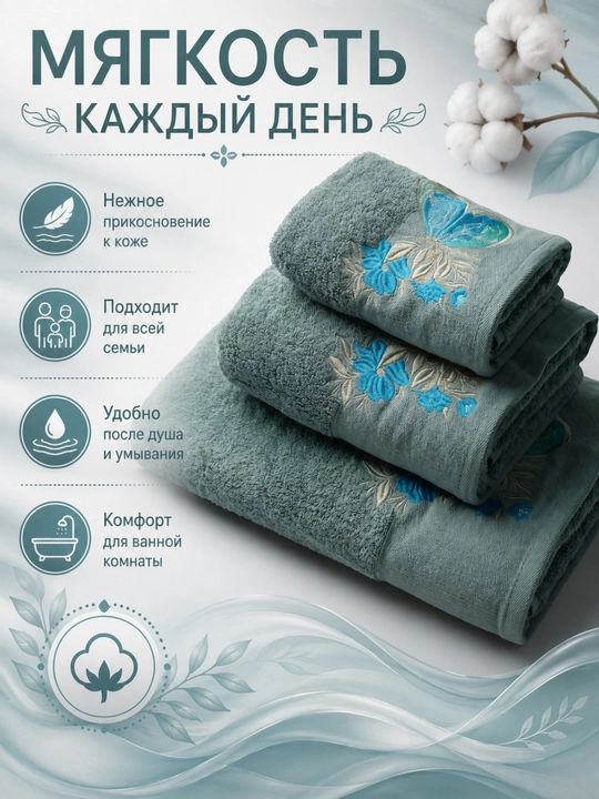 Patli sochiqlar to‘plami, yuz va oyoqlar uchun, momiq, yumshoq, hammom sochiqlari