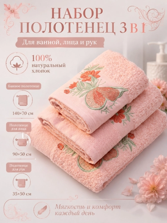 Patli sochiqlar to‘plami, yuz va oyoqlar uchun, momiq, yumshoq, hammom sochiqlari