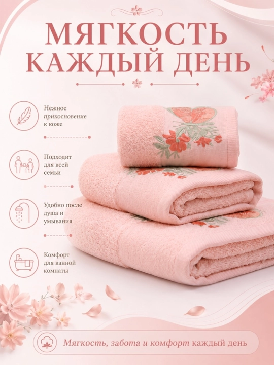 Patli sochiqlar to‘plami, yuz va oyoqlar uchun, momiq, yumshoq, hammom sochiqlari