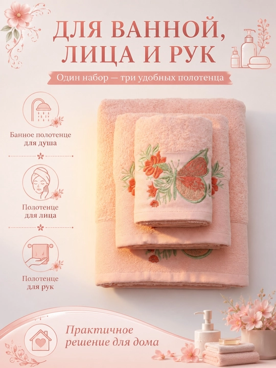 Patli sochiqlar to‘plami, yuz va oyoqlar uchun, momiq, yumshoq, hammom sochiqlari