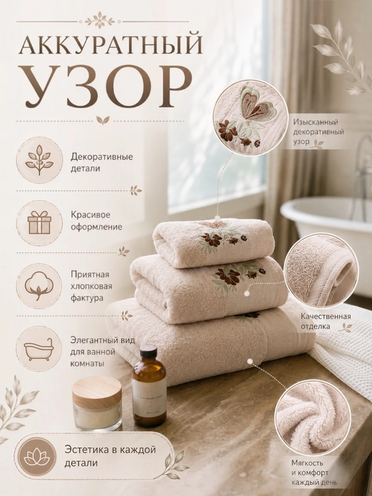 Patli sochiqlar to‘plami, yuz va oyoqlar uchun, momiq, yumshoq, hammom sochiqlari