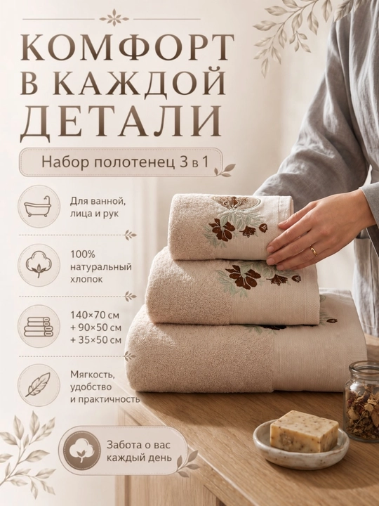 Patli sochiqlar to‘plami, yuz va oyoqlar uchun, momiq, yumshoq, hammom sochiqlari