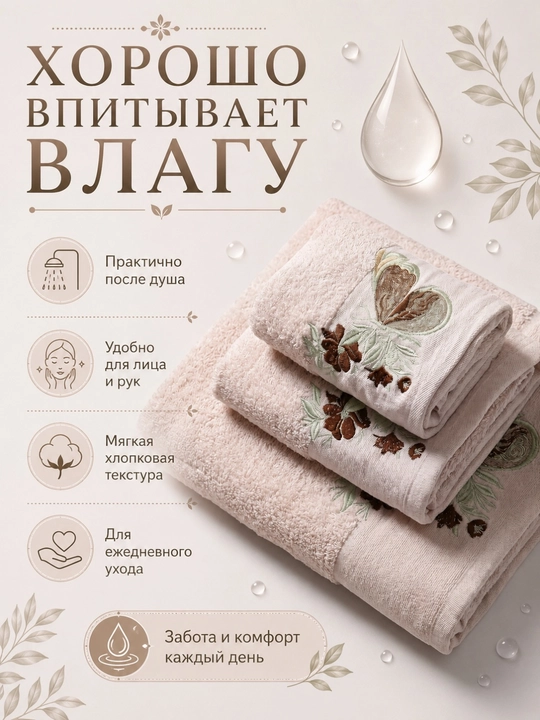 Patli sochiqlar to‘plami, yuz va oyoqlar uchun, momiq, yumshoq, hammom sochiqlari