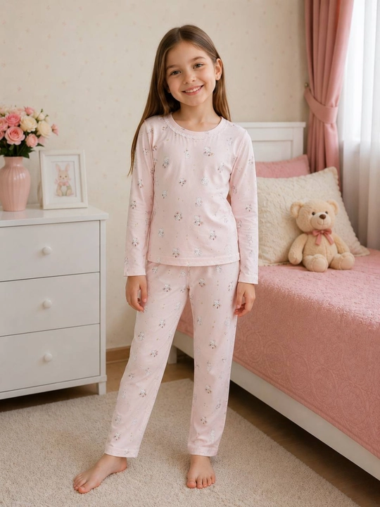 Пижама для девочек с принтом Hello Kitty из 100% хлопка. Высокое качество, мягкая ткань