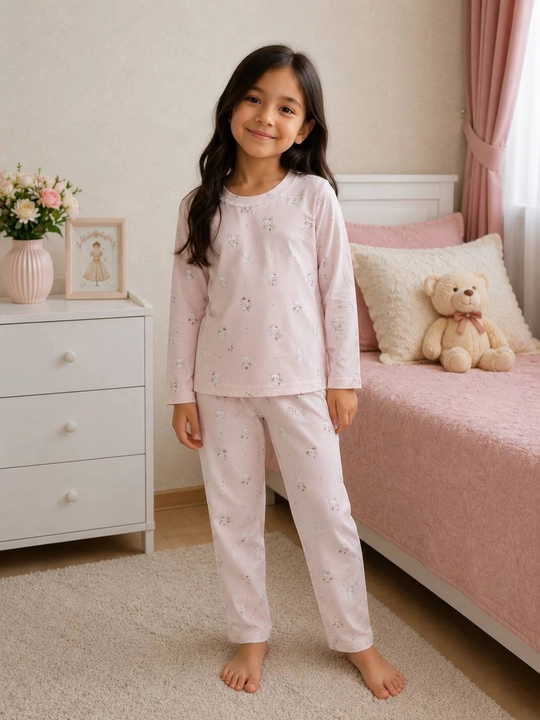 Пижама для девочек с принтом Hello Kitty из 100% хлопка. Высокое качество, мягкая ткань - 