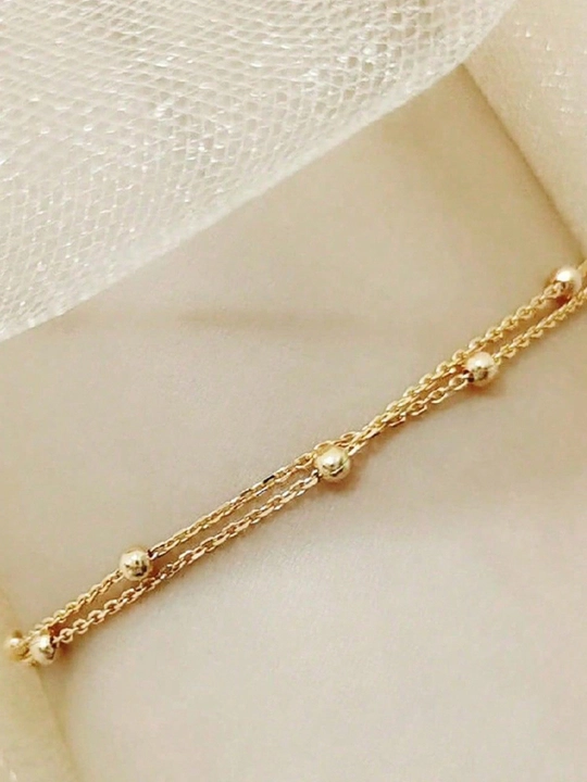 Нежный анклет Single Diamond — браслет на лодыжку, с покрытием 14K Gold PVD