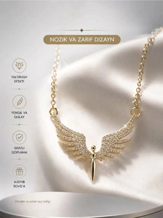 Farishta shaklidagi marjon bilan zanjir - 