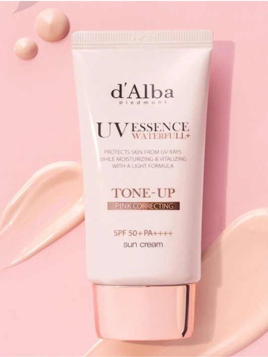 D’ Alba UV Essence Waterfull+ quyoshdan himoyalovchi essensiya-kremi tonik ta’sirga ega - 