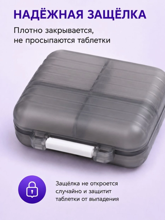 Таблетница на 4 секции – компактный органайзер для таблеток и витаминов