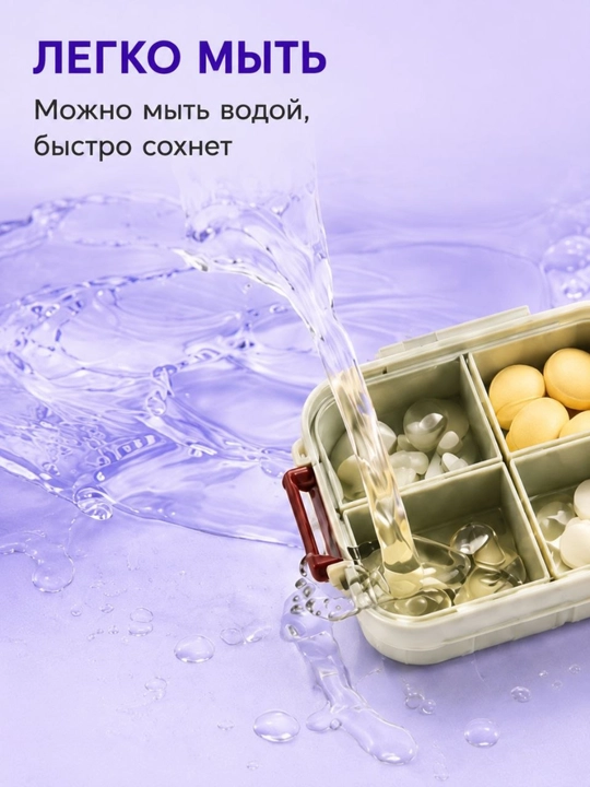 Таблетница на 4 секции – компактный органайзер для таблеток и витаминов