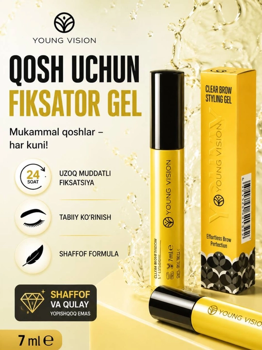Qoshlarni mahkamlash uchun "Young Vision" geli - tabiiy fiksatsiya, 7 ml - 