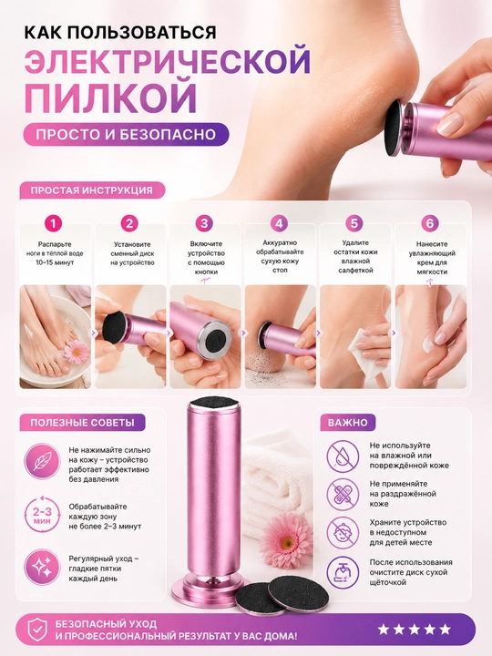 Электропемза для ног — уход за пятками, мозолями в домашних условиях