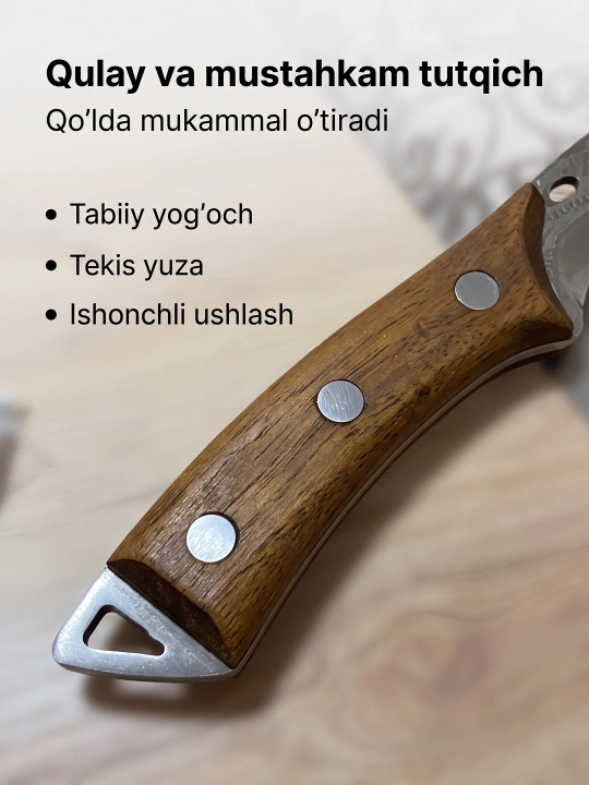 Taktik ov va turistik pichoq gʻilof bilan, naqshinkor poʻlat tigʻli pichoq