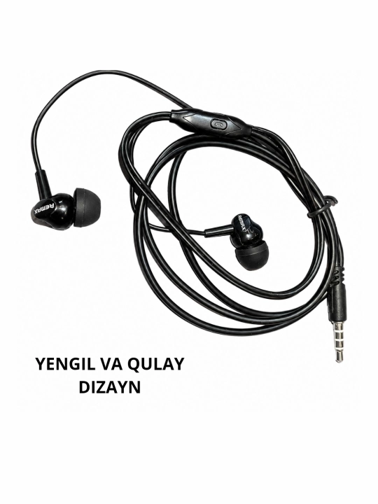 Remax RM-501i simli quloqchin, mikrofonli, Stereo Sound, Super Bass