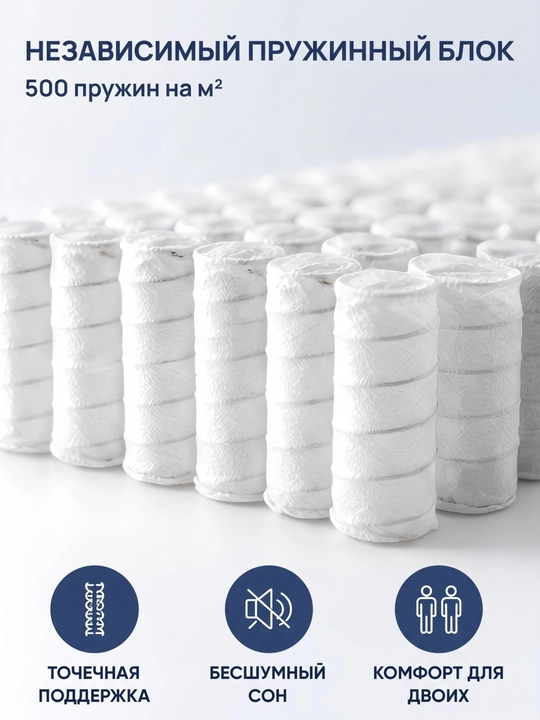 Polarra ortopedik matras, 150x200, mustaqil prujinali o‘rta qattiqlikda