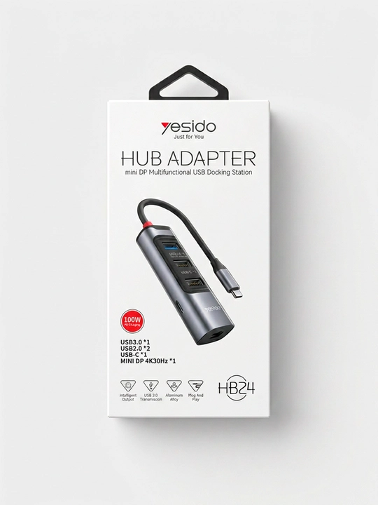 USB-C Xab 5-in-1: MacBook uchun perexodnik, HDMI 4K, USB 3.0, SD/TF kartrider - 