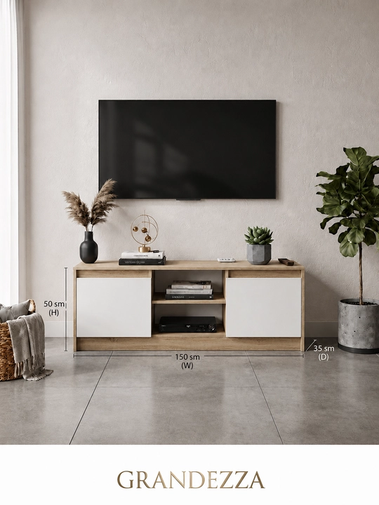 Тумба под телевизор BORDOS, ТВ комод для гостиной, полностью собранная, 150 x 50 x 35 см - 