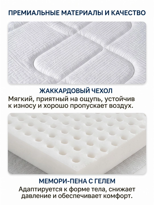 Матрас Polarra ортопедический, 180x200, 7 зон независимые пружины Pocket Spring