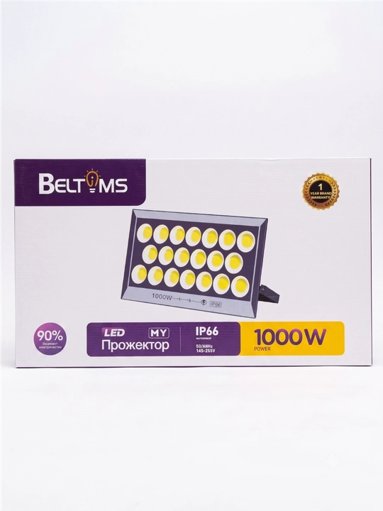 LED ko'cha proektori Beltoms tarelka 1000W hovli, omborxona uchun kuchli projektor chiroq - 