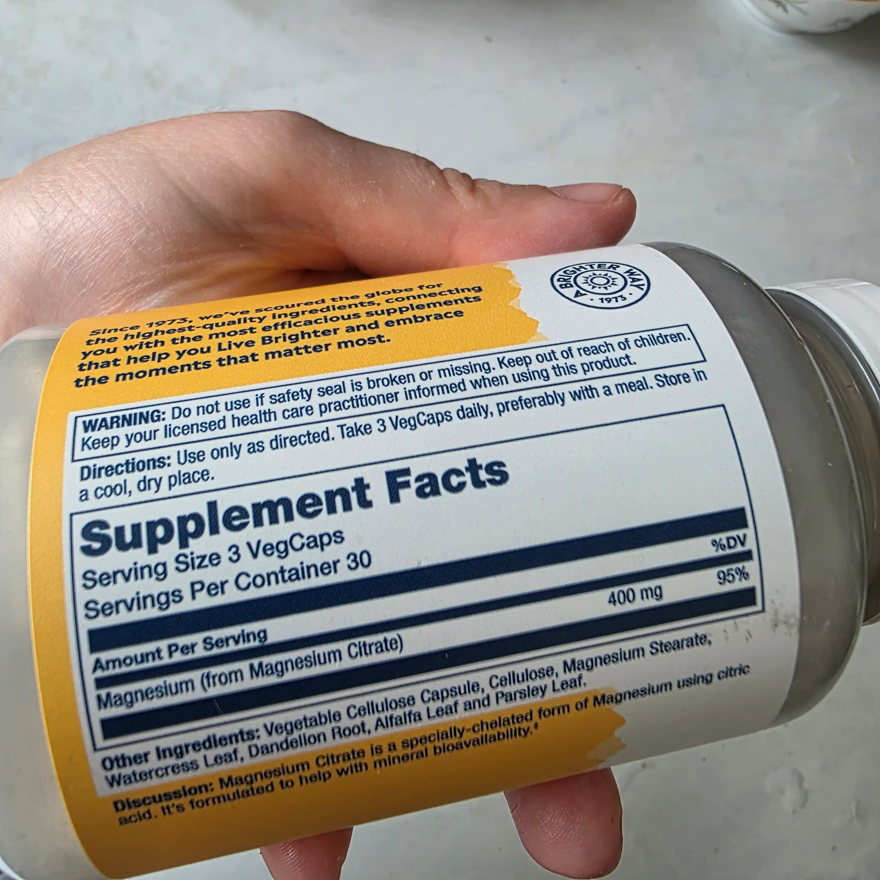 Магний цитрат Solaray Magnesium Citrate, 400 mg, 90 капсул