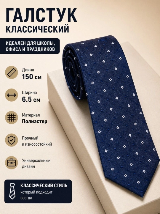 Мужской классический галстук – для работы, праздников и официальных мероприятий - 