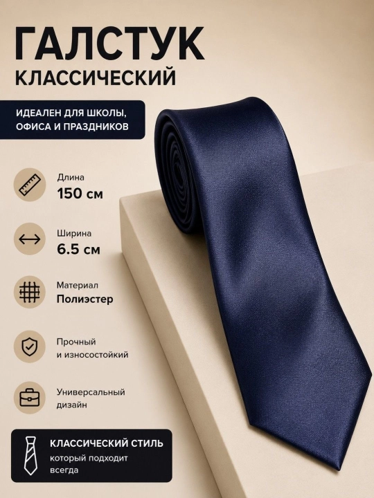 Мужской классический галстук – для работы, праздников и официальных мероприятий - 