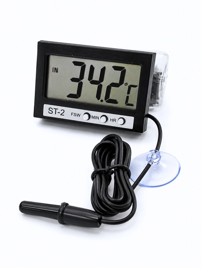 ST-2 raqamli termometr, tashqi datchikli, LCD displey, akvarium va muzlatgich uchun