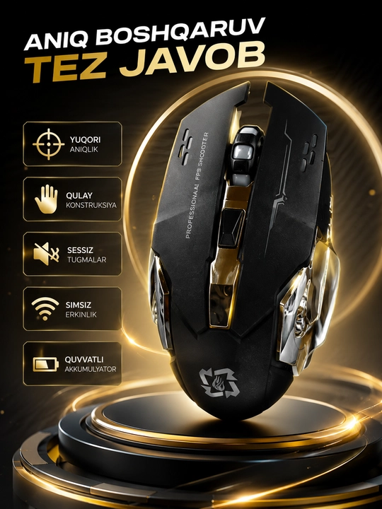 Игровая мышь IMICE бесшумная, беспроводная m17, c RGB подсветкой,