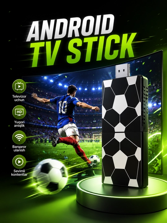 Android TV Stick 4K с Wi-Fi медиаустройством - 