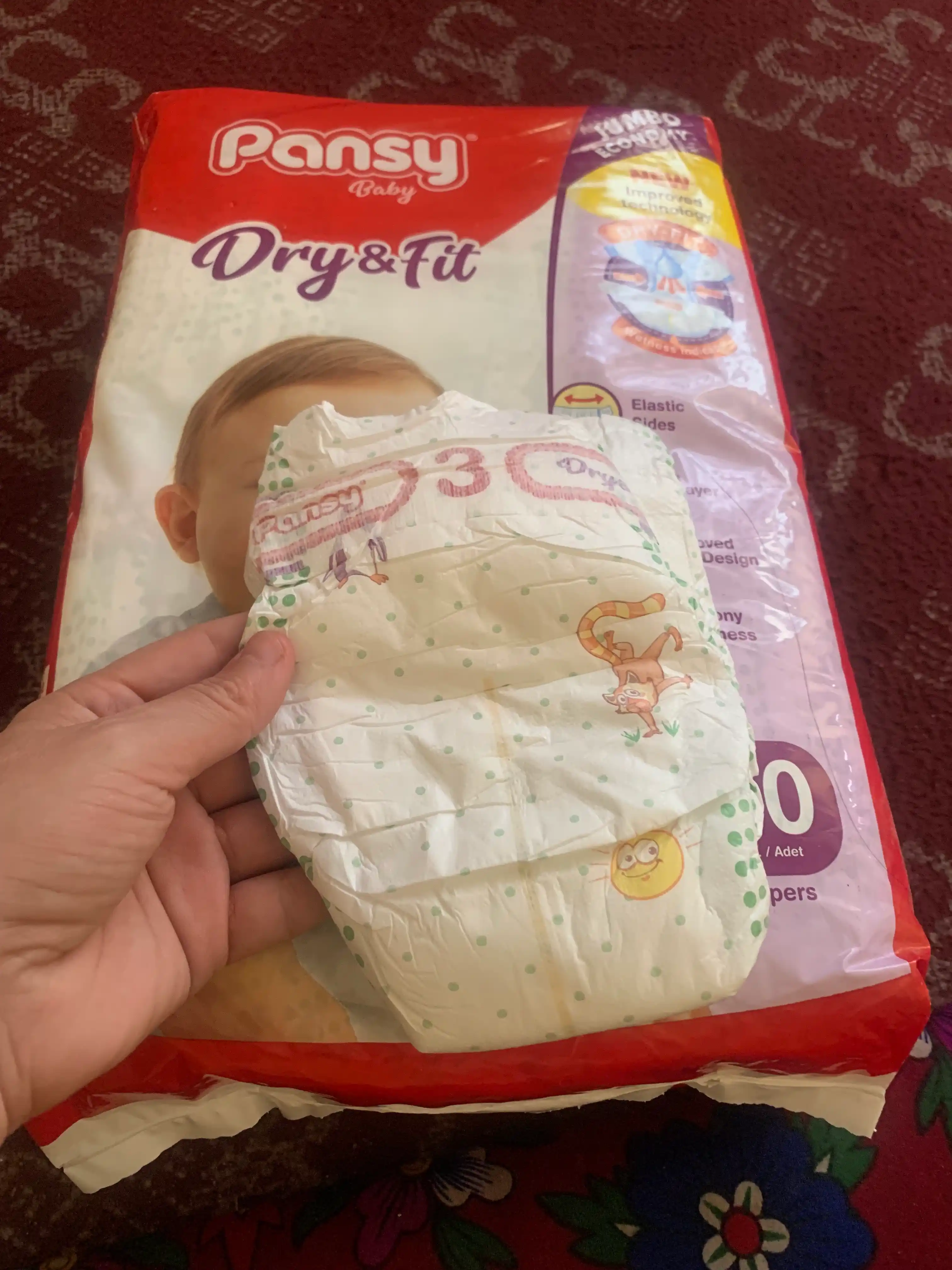 Tagliklar Pansy Jumbo Midi 3, 4-9 kg, 70 dona