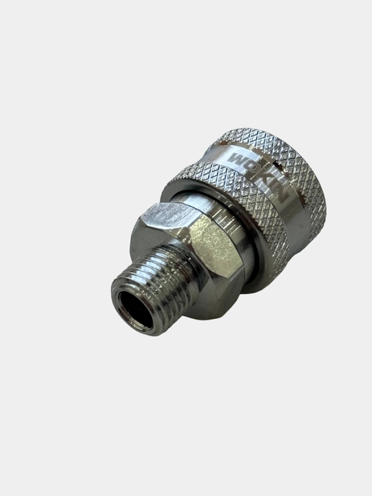 G1/4 rezbali – Ø8 mm kompressor shlangi uchun metall o‘tish moslamasi