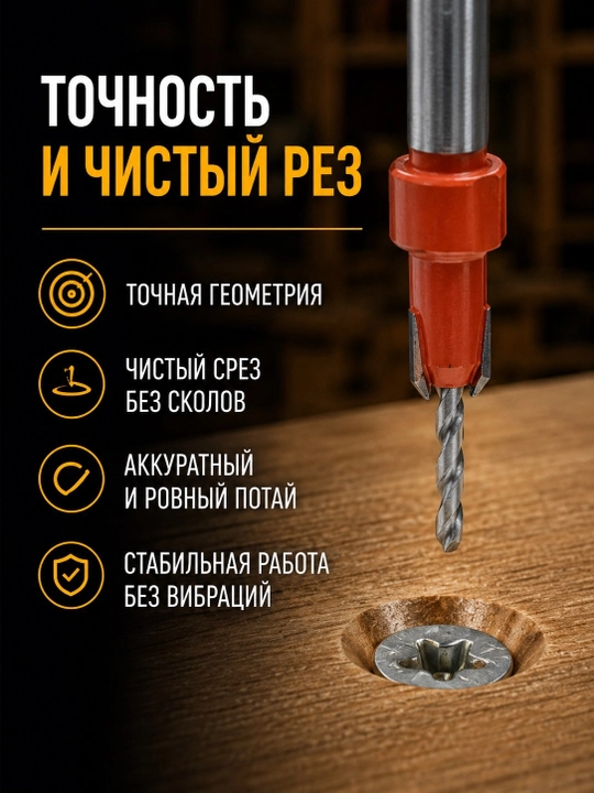 Сверло зенковочное по дереву HSS
