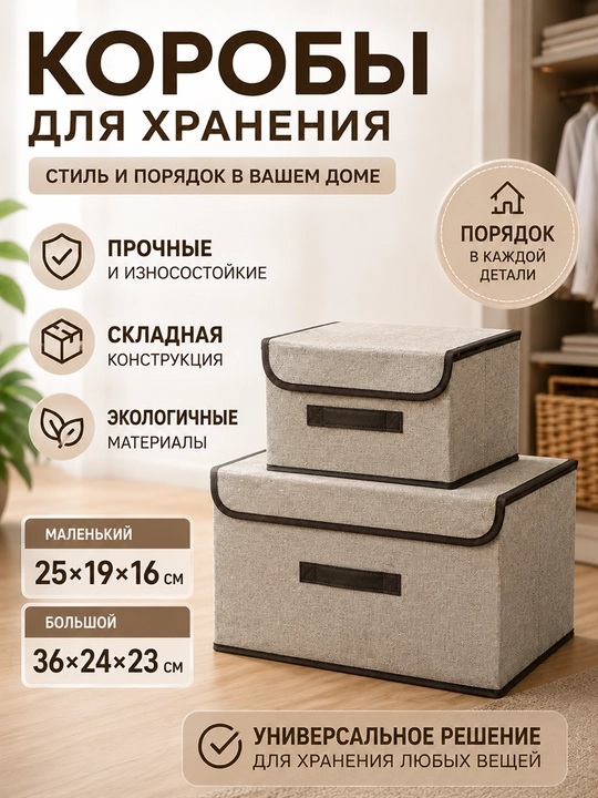 Коробка для хранения, с крышкой - 