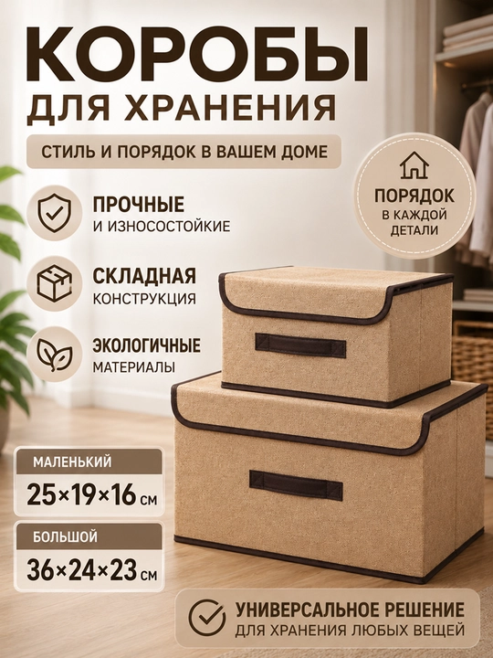 Коробка для хранения, с крышкой - 