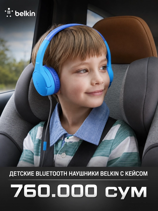 Belkin bolalar uchun Bluetooth quloqchinlari g'ilof bilan - 