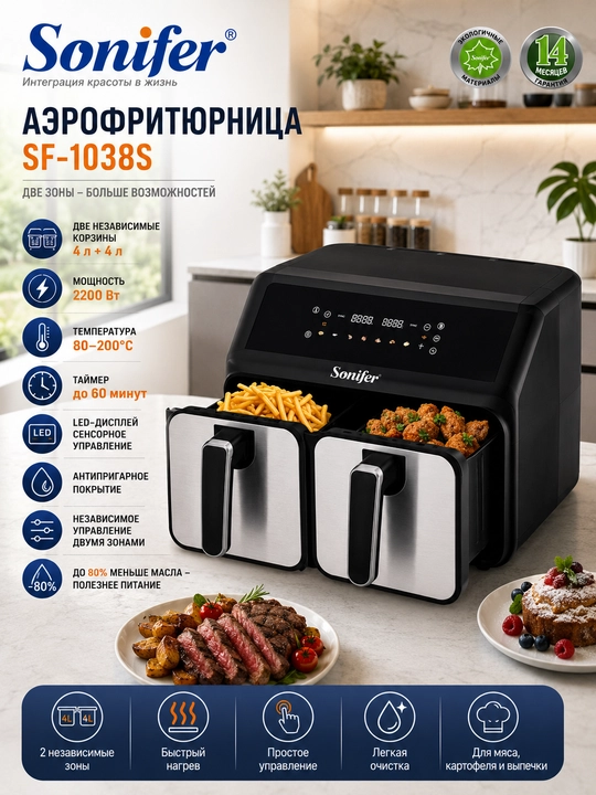 Sonifer ko‘p funksiyali sensorli aerogril - 