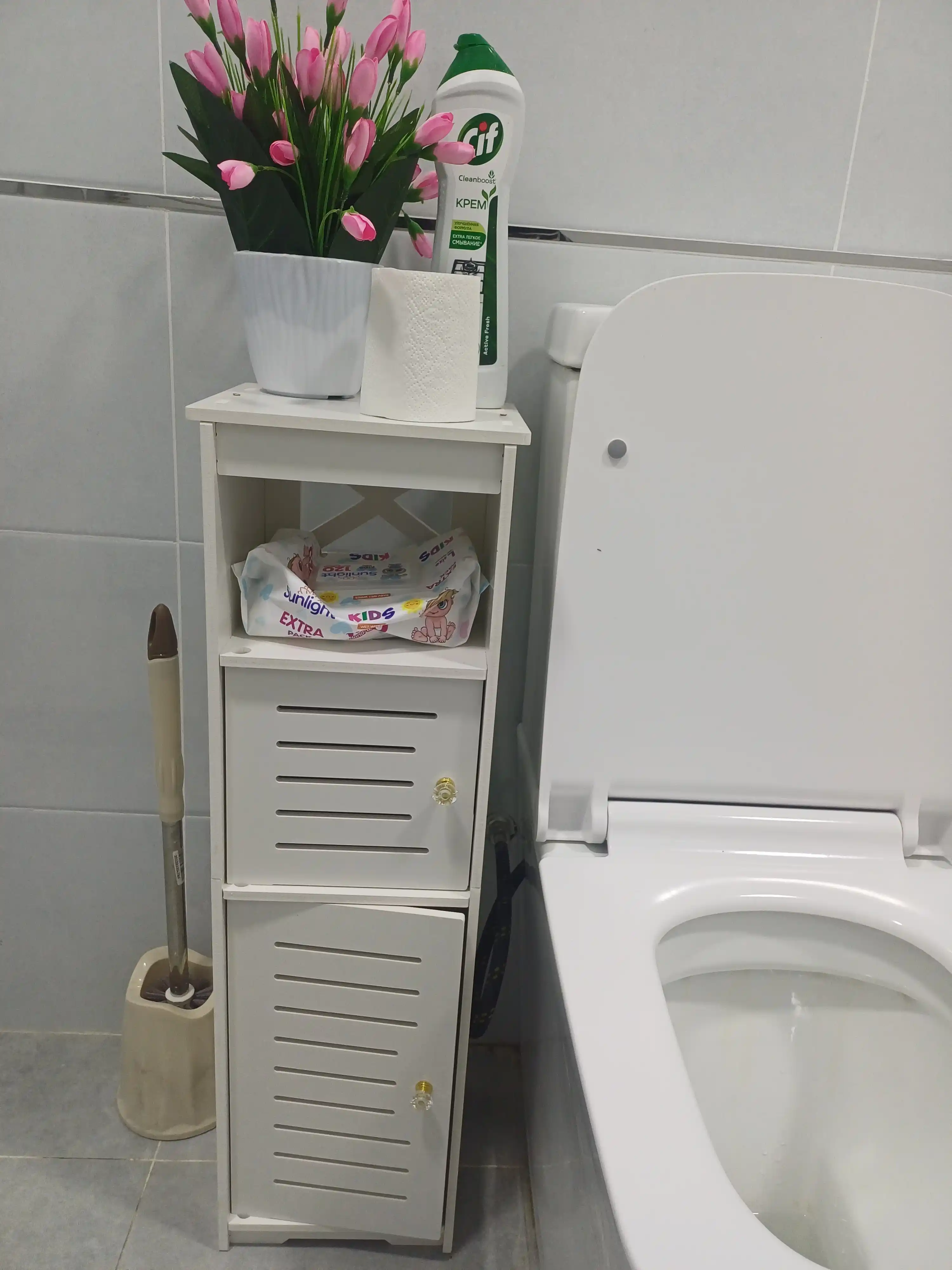 Hammom uchun PVX pol shkaf-penali, namlikka chidamli plastik organayzer