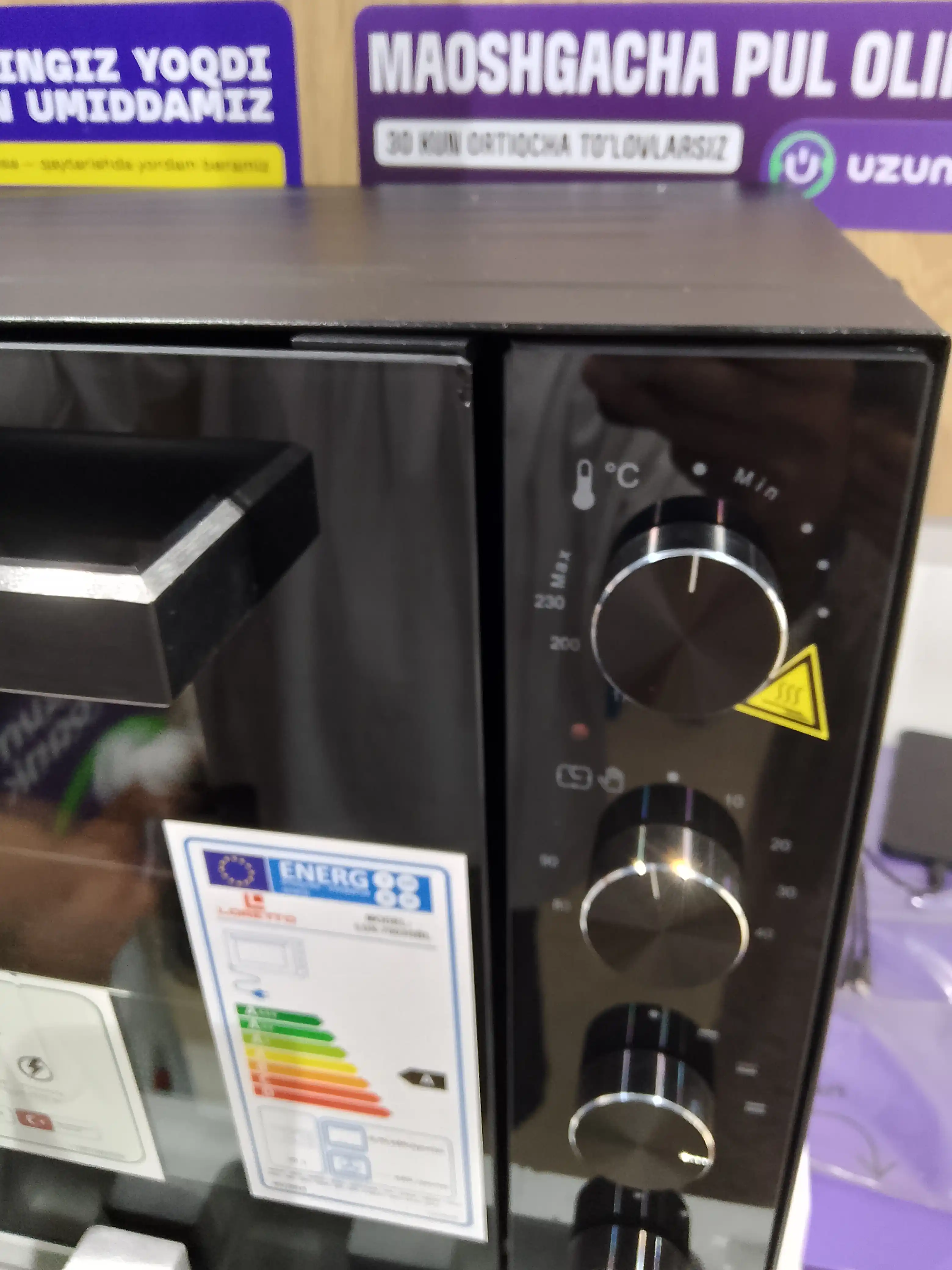 LORETTO LUX-7003GBL – elektr duxovka, mini pech, termostat, taymer konvektsiya, 70 litr