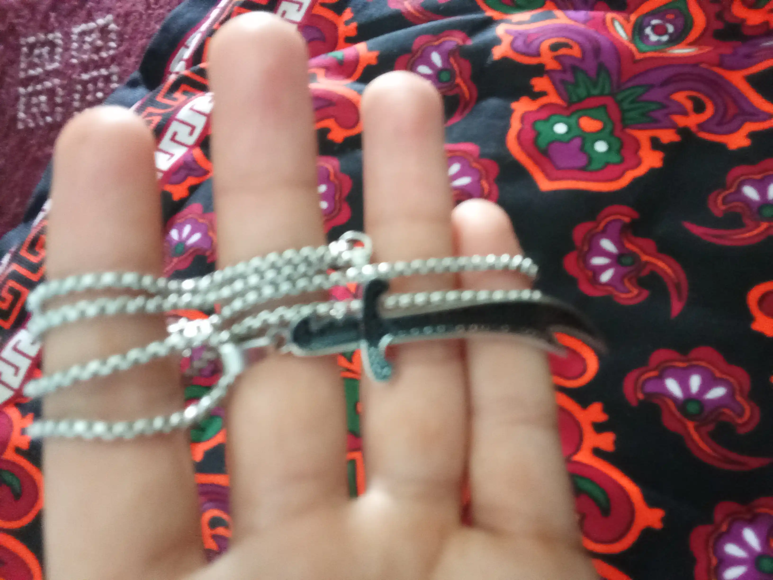 Erkaklar kuloni, osma bo‘yin zanjiri, unisex,  Zulfiqor musulmon tumori
