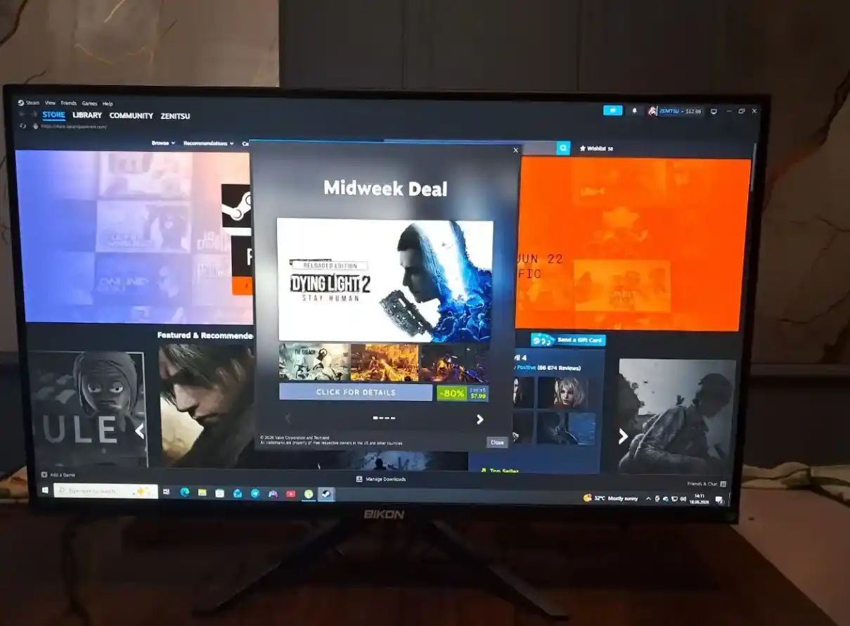 Монитор BIKON 22/24/27 120 Гц, Full HD 32 - 240 Гц, Full HD Для игр, офиса, учёбы и работы