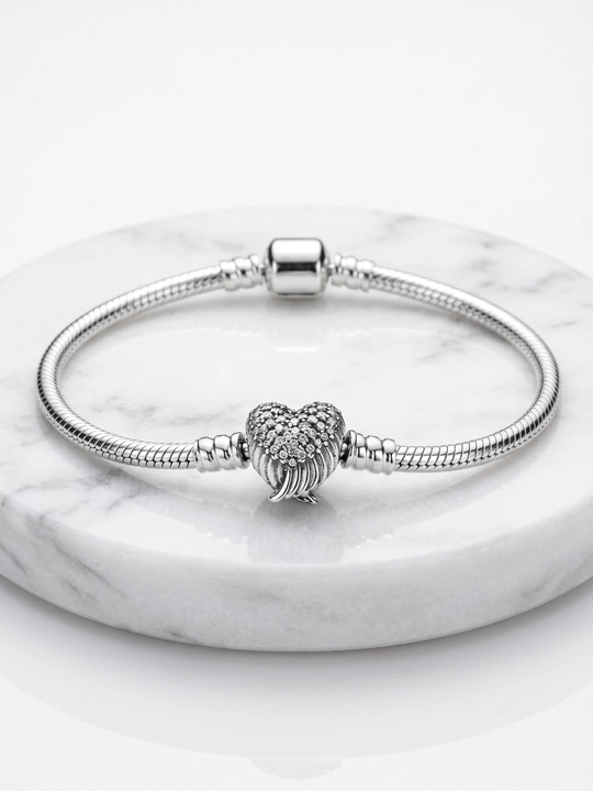Серебряный браслет Pandora Moments Сердце и Крылья 593680C01 - 