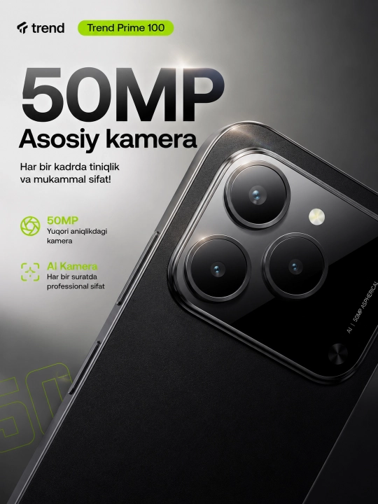Trend Prime 100 8/128GB — Смартфон с AMOLED 120Hz, камерой 50MP, процессором Helio G92 - 