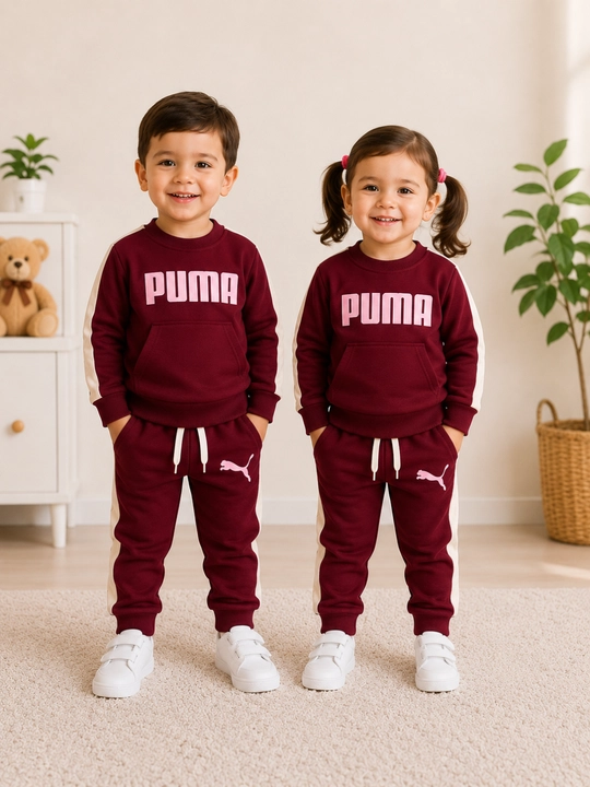 PUMA bolalar sport kostyumi 2–4 yosh, qiz va o‘g‘il bolalar uchun paxtali to‘plam