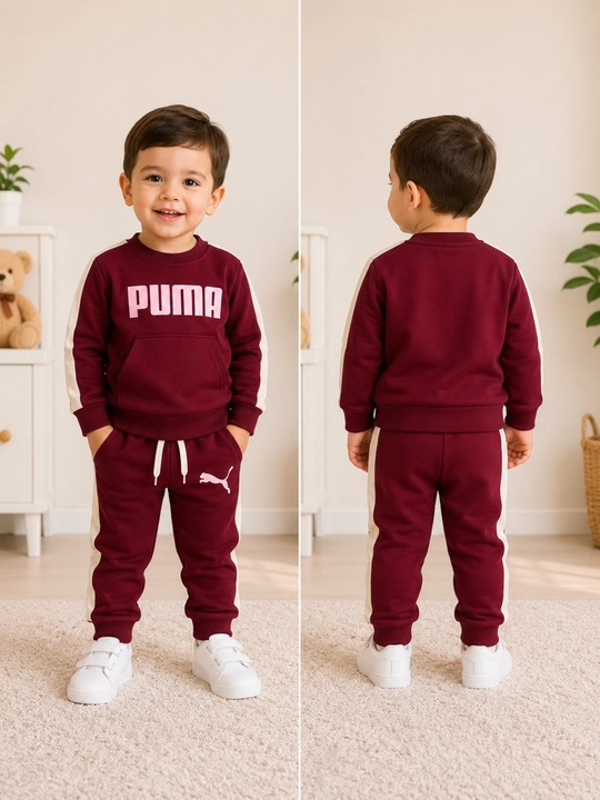 PUMA bolalar sport kostyumi 2–4 yosh, qiz va o‘g‘il bolalar uchun paxtali to‘plam