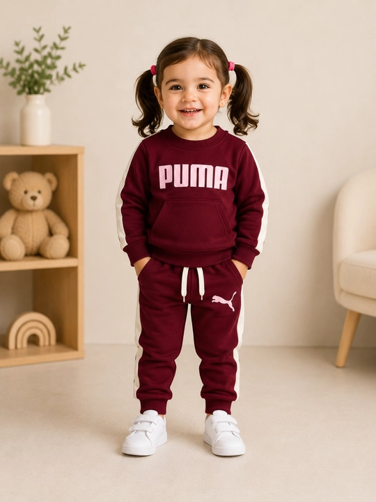 PUMA bolalar sport kostyumi 2–4 yosh, qiz va o‘g‘il bolalar uchun paxtali to‘plam