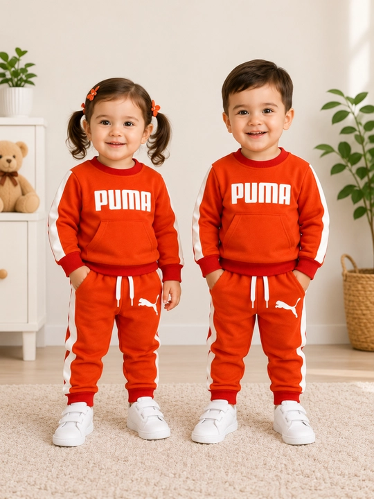 PUMA bolalar sport kostyumi 2–4 yosh, qiz va o‘g‘il bolalar uchun paxtali to‘plam