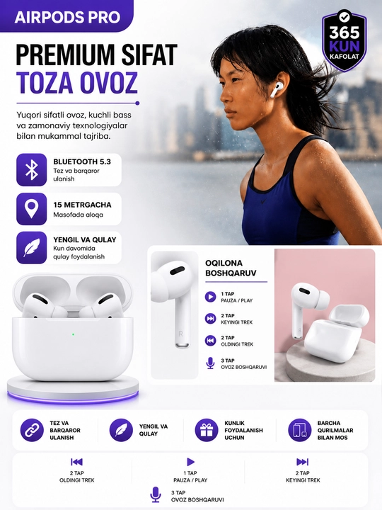 Simsiz quloqchinlar Pods Pro 2. Pods 3. 1+1