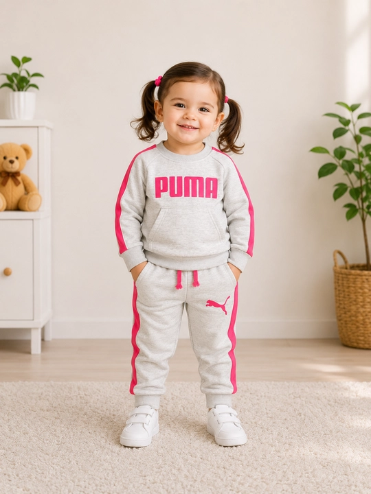 PUMA bolalar sport kostyumi 2–4 yosh, qiz va o‘g‘il bolalar uchun paxtali to‘plam