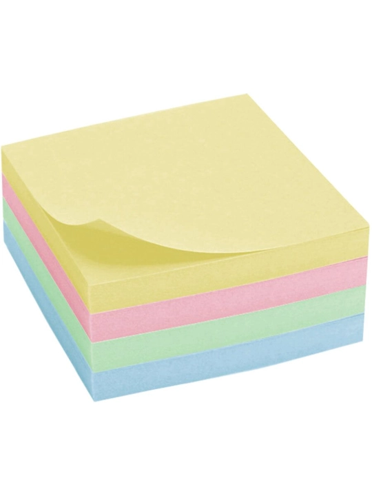 Pastel rangli o'z-yopishuvchi eslatma stikerlari 76×76 mm, 4 rang, 400 varaq